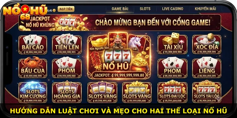 Hướng dẫn luật chơi và mẹo cho hai thể loại nổ hũ