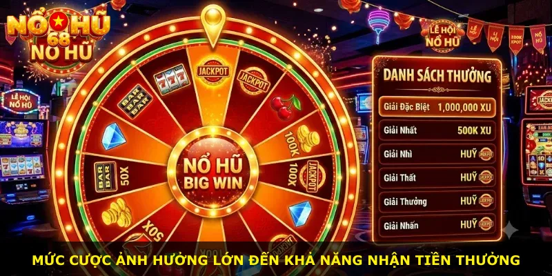 Mức cược ảnh hưởng lớn đến khả năng nhận tiền thưởng